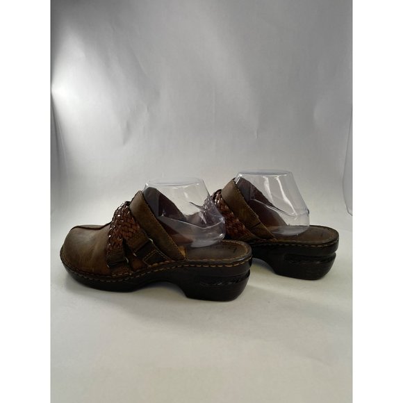 b.o.c born concept leather women's brown clogs mules size 10 pre-owned - Picture 7 of 15